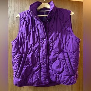 Lou & Grey Vibrant Purple Quilted Vest w/ Pockets, Size S, Like New!